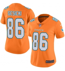 Nike Dolphins #86 Mike Gesicki Orange Womens Stitched NFL Limited Rush Jersey Nike Dolphins #86 Mike Gesicki Orange Womens Stitched NFL Limited Rush Jersey