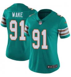 Nike Dolphins #91 Cameron Wake Aqua Green Alternate Womens Stitched NFL Vapor Untouchable Limite Nike Dolphins #91 Cameron Wake Aqua Green Alternate Womens Stitched NFL Vapor Untouchable Limite