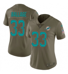 Women Kalen Ballage Miami Dolphins Limited Salute to Service Nike Jersey Green Women Kalen Ballage Miami Dolphins Limited Salute to Service Nike Jersey Green