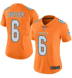 Womens Nike Dolphins #6 Jay Cutler Orange Stitched NFL Limited Rush Jersey Womens Nike Dolphins #6 Jay Cutler Orange Stitched NFL Limited Rush Jersey