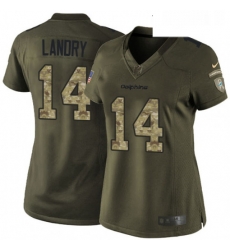 Womens Nike Miami Dolphins 14 Jarvis Landry Elite Green Salute to Service NFL Jersey Womens Nike Miami Dolphins 14 Jarvis Landry Elite Green Salute to Service NFL Jersey