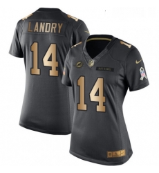 Womens Nike Miami Dolphins 14 Jarvis Landry Limited BlackGold Salute to Service NFL Jersey Womens Nike Miami Dolphins 14 Jarvis Landry Limited BlackGold Salute to Service NFL Jersey