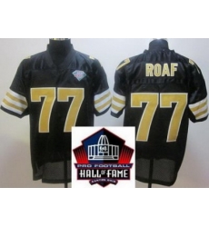 2012 Hall of Fame New Orleans Saints 77 Willie Roaf Black Throwback Jerseys 2012 Hall of Fame New Orleans Saints 77 Willie Roaf Black Throwback Jerseys