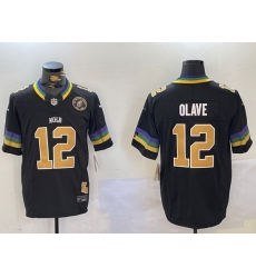 Men New Orleans Saints 12 Chris Olave Black 2024 F U S E Vapor Limited Stitched Jersey 3 Men New Orleans Saints 12 Chris Olave Black 2024 F U S E Vapor Limited Stitched Jersey 3