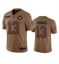 Men New Orleans Saints 13 Michael Thomas 2023 Brown Salute To Service Limited Limited Stitched Jersey Men New Orleans Saints 13 Michael Thomas 2023 Brown Salute To Service Limited Limited Stitched Jersey