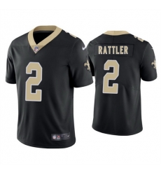 Men New Orleans Saints 2 Spencer Rattler Black 2025 Vapor Limited Stitched Football Jersey