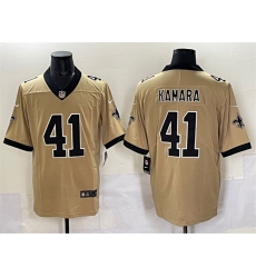 Men New Orleans Saints 41 Alvin Kamara Gold Alternate Vapor Limited Stitched Football Jersey