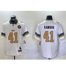 Men New Orleans Saints 41 Alvin Kamara White 1987 Legacy Cool Base Stitched Baseball Jersey 1 Men New Orleans Saints 41 Alvin Kamara White 1987 Legacy Cool Base Stitched Baseball Jersey 1