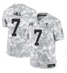 Men New Orleans Saints 7 Taysom Hill 2024 F U S E Arctic Camo Salute To Service Limited Stitched Football Jersey Men New Orleans Saints 7 Taysom Hill 2024 F U S E Arctic Camo Salute To Service Limited Stitched Football Jersey