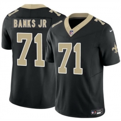 Men New Orleans Saints 71 Kelvin Banks Jr Black 2025 Draft F U S E Vapor Limited Stitched Football Jersey