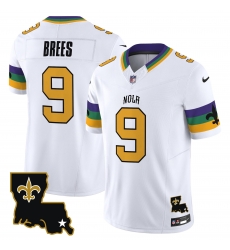 Men New Orleans Saints 9 Drew Brees White 2024 F U S E Vapor Limited Stitched Jersey Men New Orleans Saints 9 Drew Brees White 2024 F U S E Vapor Limited Stitched Jersey