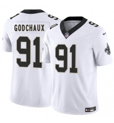 Men New Orleans Saints 91 Davon Godchaux White 2025 F U S E Vapor Limited Stitched Football Jersey Men New Orleans Saints 91 Davon Godchaux White 2025 F U S E Vapor Limited Stitched Football Jersey