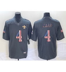 Men's New Orleans Saints #4 Derek Carr 2019 Black Salute To Service USA Flag Fashion Limited Jersey Men's New Orleans Saints #4 Derek Carr 2019 Black Salute To Service USA Flag Fashion Limited Jersey