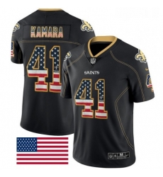 Mens Nike New Orleans Saints 41 Alvin Kamara Limited Black Rush USA Flag NFL Jersey Mens Nike New Orleans Saints 41 Alvin Kamara Limited Black Rush USA Flag NFL Jersey