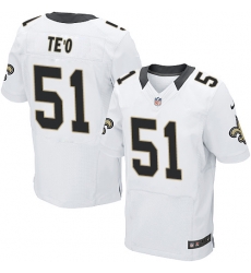 Mens Nike New Orleans Saints 51 Manti Teo Elite White NFL Jersey Mens Nike New Orleans Saints 51 Manti Teo Elite White NFL Jersey