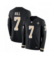 Mens Nike New Orleans Saints 7 Taysom Hill Limited Black Therma Long Sleeve NFL Jersey Mens Nike New Orleans Saints 7 Taysom Hill Limited Black Therma Long Sleeve NFL Jersey
