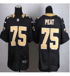 New New Orleans Saints #75 Andrus Peat Black Team Color Men Stitched NFL Elite Jersey New New Orleans Saints #75 Andrus Peat Black Team Color Men Stitched NFL Elite Jersey
