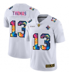 New Orleans Saints 13 Michael Thomas Men White Nike Multi Color 2020 NFL Crucial Catch Limited NFL Jersey New Orleans Saints 13 Michael Thomas Men White Nike Multi Color 2020 NFL Crucial Catch Limited NFL Jersey