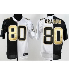 Nike New Orleans Saints 80 Jimmy Graham Black White Split NFL Jersey Nike New Orleans Saints 80 Jimmy Graham Black White Split NFL Jersey