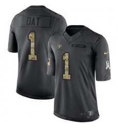 Nike Saints #1 Who Dat Black Mens Stitched NFL Limited 2016 Salute To Service Jersey Nike Saints #1 Who Dat Black Mens Stitched NFL Limited 2016 Salute To Service Jersey