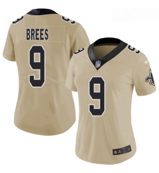Saints #9 Drew Brees Gold Women Stitched Football Limited Inverted Legend Jersey Saints #9 Drew Brees Gold Women Stitched Football Limited Inverted Legend Jersey