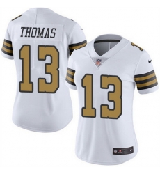 Women New Orleans Saints 13 Michael Thomas White Color Rush Limited Stitched Jersey Women New Orleans Saints 13 Michael Thomas White Color Rush Limited Stitched Jersey