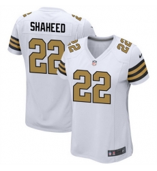 Women New Orleans Saints 22 Rashid Shaheed White Color Rush Stitched Game Jersey Run Small Women New Orleans Saints 22 Rashid Shaheed White Color Rush Stitched Game Jersey Run Small