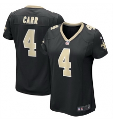 Women New Orleans Saints 4 Derek Carr Black Stitched Game Jersey Run Small Women New Orleans Saints 4 Derek Carr Black Stitched Game Jersey Run Small