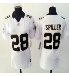Women New Saints #28 C.J. Spiller White Stitched NFL Elite Jersey Women New Saints #28 C.J. Spiller White Stitched NFL Elite Jersey