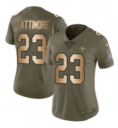 Womens Nike New Orleans Saints 23 Marshon Lattimore Limited OliveGold 2017 Salute to Service NFL Jersey Womens Nike New Orleans Saints 23 Marshon Lattimore Limited OliveGold 2017 Salute to Service NFL Jersey