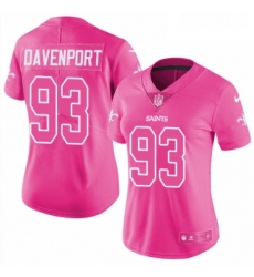 Womens Nike New Orleans Saints 93 Marcus Davenport Limited Pink Rush Fashion NFL Jersey Womens Nike New Orleans Saints 93 Marcus Davenport Limited Pink Rush Fashion NFL Jersey