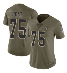 Womens Nike Saints #75 Andrus Peat Olive Stitched NFL Limited 2017 Salute to Service Jersey Womens Nike Saints #75 Andrus Peat Olive Stitched NFL Limited 2017 Salute to Service Jersey