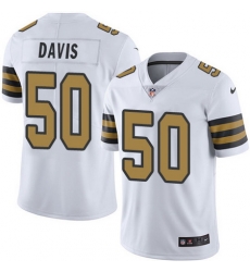 Nike Saints #50 DeMario Davis White Youth Stitched NFL Limited Rush Jersey Nike Saints #50 DeMario Davis White Youth Stitched NFL Limited Rush Jersey