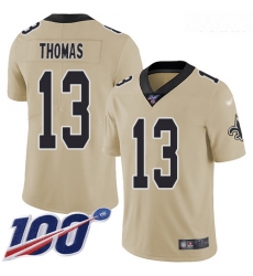 Saints #13 Michael Thomas Gold Youth Stitched Football Limited Inverted Legend 100th Season Jersey