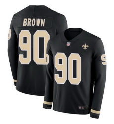 Saints 90 Malcom Brown Black Team Color Youth Stitched Football Limited Therma Long Sleeve Jersey Saints 90 Malcom Brown Black Team Color Youth Stitched Football Limited Therma Long Sleeve Jersey
