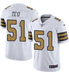 Youth Nike New Orleans Saints 51 Manti Teo Limited White Rush NFL Jersey Youth Nike New Orleans Saints 51 Manti Teo Limited White Rush NFL Jersey