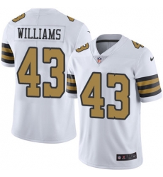 Youth Nike Saints #43 Marcus Williams White Stitched NFL Limited Rush Jersey Youth Nike Saints #43 Marcus Williams White Stitched NFL Limited Rush Jersey