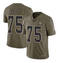 Youth Nike Saints #75 Andrus Peat Olive Stitched NFL Limited 2017 Salute to Service Jersey Youth Nike Saints #75 Andrus Peat Olive Stitched NFL Limited 2017 Salute to Service Jersey