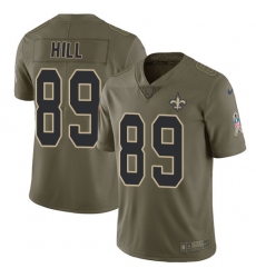 Youth Nike Saints #89 Josh Hill Olive Stitched NFL Limited 2017 Salute to Service Jersey Youth Nike Saints #89 Josh Hill Olive Stitched NFL Limited 2017 Salute to Service Jersey
