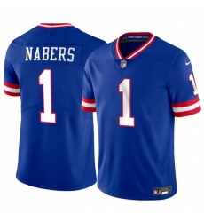 Men New York Giants 1 Malik Nabers Blue 2024 Draft Throwback Vapor Untouchable Limited Stitched Jersey Men New York Giants 1 Malik Nabers Blue 2024 Draft Throwback Vapor Untouchable Limited Stitched Jersey