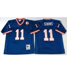 Men New York Giants 11 Phil Simms Blue M&N Throwback Jersey Men New York Giants 11 Phil Simms Blue M&N Throwback Jersey