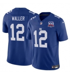 Men New York Giants 12 Darren Waller Blue 2024 F U S E 100TH Season Patch Vapor Untouchable Limited Stitched Jersey Men New York Giants 12 Darren Waller Blue 2024 F U S E 100TH Season Patch Vapor Untouchable Limited Stitched Jersey