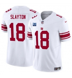 Men New York Giants 18 Darius Slayton White 2025 F U S E With 1 Star C Patch Vapor Untouchable Limited Stitched Jersey Men New York Giants 18 Darius Slayton White 2025 F U S E With 1 Star C Patch Vapor Untouchable Limited Stitched Jersey