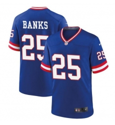 Men New York Giants 25 Deonte Banks Royal Classic Stitched Game Jersey Men New York Giants 25 Deonte Banks Royal Classic Stitched Game Jersey
