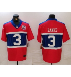 Men New York Giants 3 Deonte Banks Century Red 100TH Season Commemorative Patch Limited Stitched Football Jersey Men New York Giants 3 Deonte Banks Century Red 100TH Season Commemorative Patch Limited Stitched Football Jersey