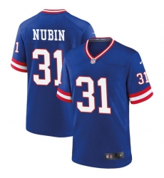 Men New York Giants 31 Tyler Nubin Royal Classic Football Stitched Game Jersey Men New York Giants 31 Tyler Nubin Royal Classic Football Stitched Game Jersey