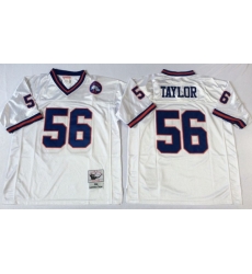 Men New York Giants 56 Lawrence Taylor White M&N Throwback Jersey Men New York Giants 56 Lawrence Taylor White M&N Throwback Jersey