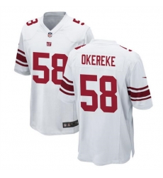 Men New York Giants 58 Bobby Okereke White Stitched Game Jersey Men New York Giants 58 Bobby Okereke White Stitched Game Jersey