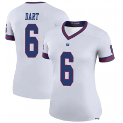 Men New York Giants 6 Jaxson Dart Blue Rush Stitched Jersey