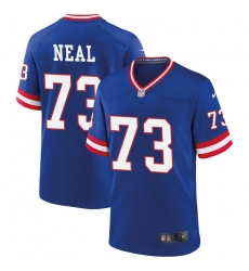 Men New York Giants 73 Evan Neal Royal Classic Retired Player Stitched Game Jersey Men New York Giants 73 Evan Neal Royal Classic Retired Player Stitched Game Jersey